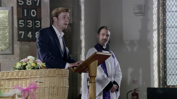 Daniel at Sinead's funeral in Coronation Street 