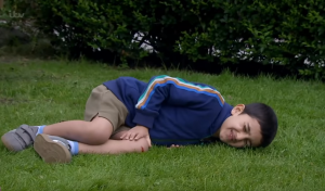 Arthur chased Archie until he fell over Emmerdale
