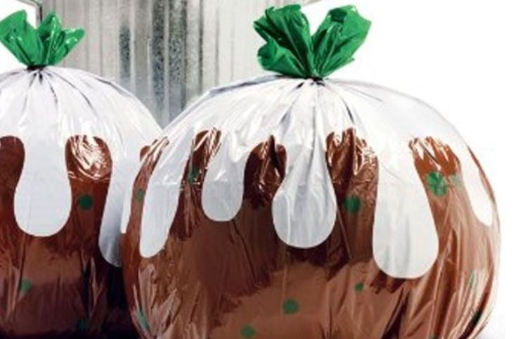 Christmas Pudding Bin Bags