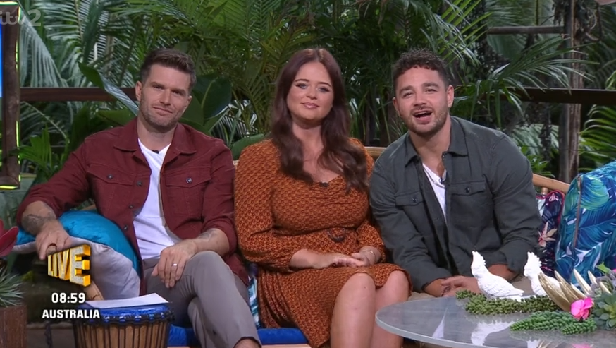 Joel Dommett, Emily Atack and Adam Thomas on Extra Camp