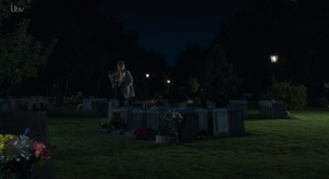 Jade visited the grave of her killer dad John Stape (Credit: ITV)