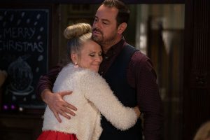 Linda is a huge royal fan in EastEnders and shared the news of Harry and Meghan's baby Archie in 2018 (Credit: BBC)