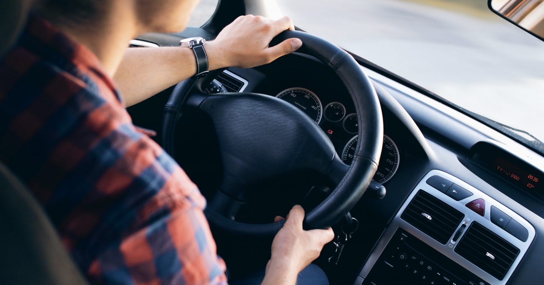 Man in car