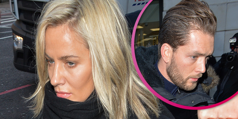 Caroline Flack and boyfriend Lewis Burton at court