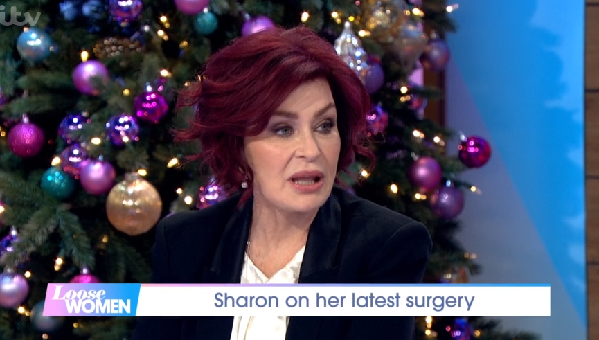 Sharon Osbourne told Loose Women 'it hurts' having surgery (Credit: ITV