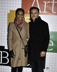 People arrive at The art of Brick exhibition in Manchester City Centre. Pictured: Tisha Merry,Alan Halsall Ref: SPL5131084 221119 NON-EXCLUSIVE Picture by: SplashNews.com Splash News and Pictures Los Angeles: 310-821-2666 New York: 212-619-2666 London: +44 (0)20 7644 7656 Berlin: +49 175 3764 166 photodesk@splashnews.com World Rights