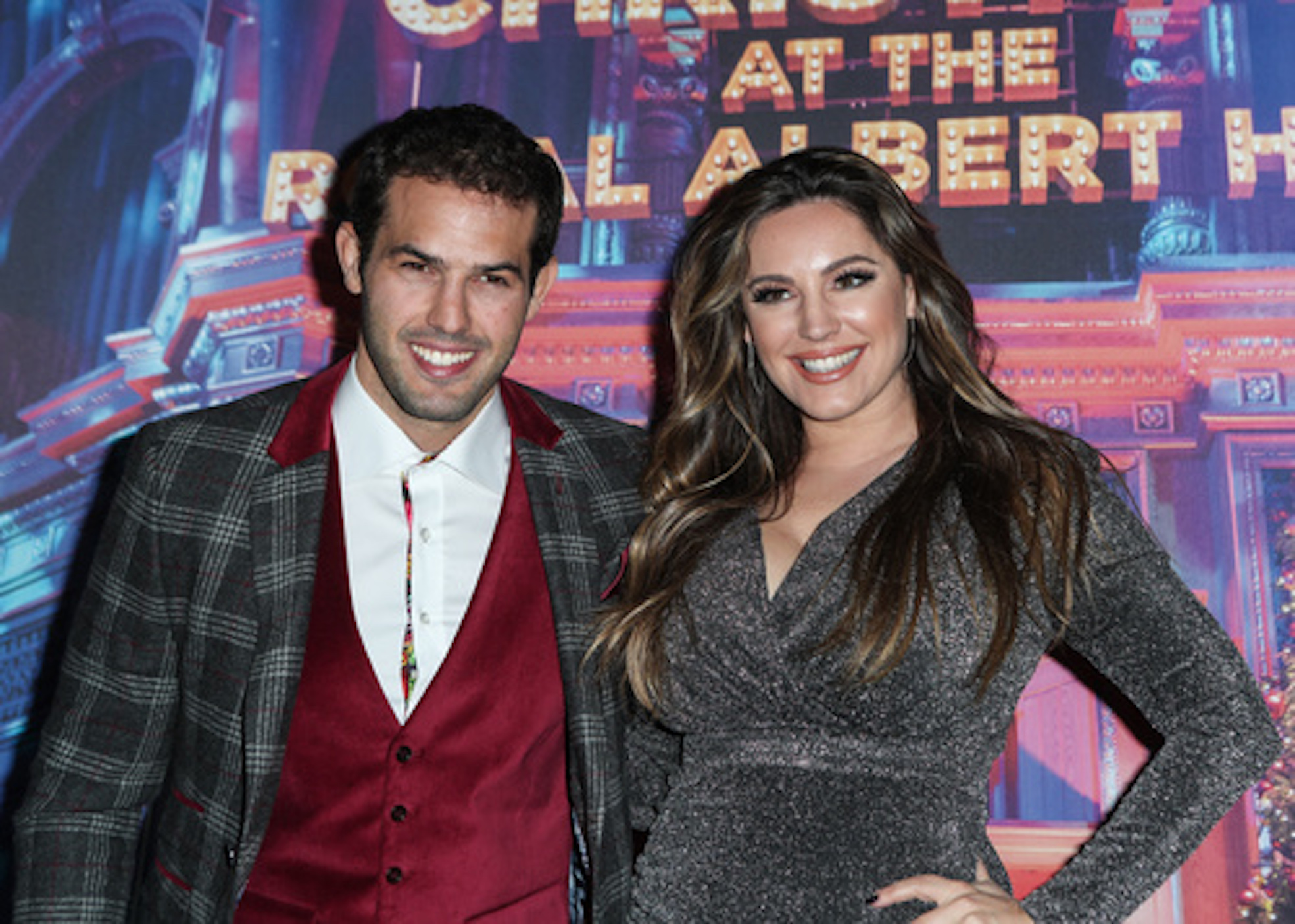 Jeremy Parisi and Kelly Brook dressed up for a Xmas party