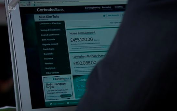 Emmerdale Kim Tate's bank accounts