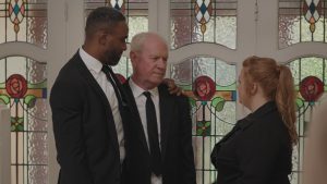 Jacob and Robyn comfort Charlie Casualty