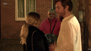 Coronation Street Bethany Daniel kiss Beth catches them Credit: ITV