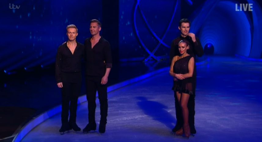 H and Matt faced Kevin and Brianne in the skate off (Credit: ITV)