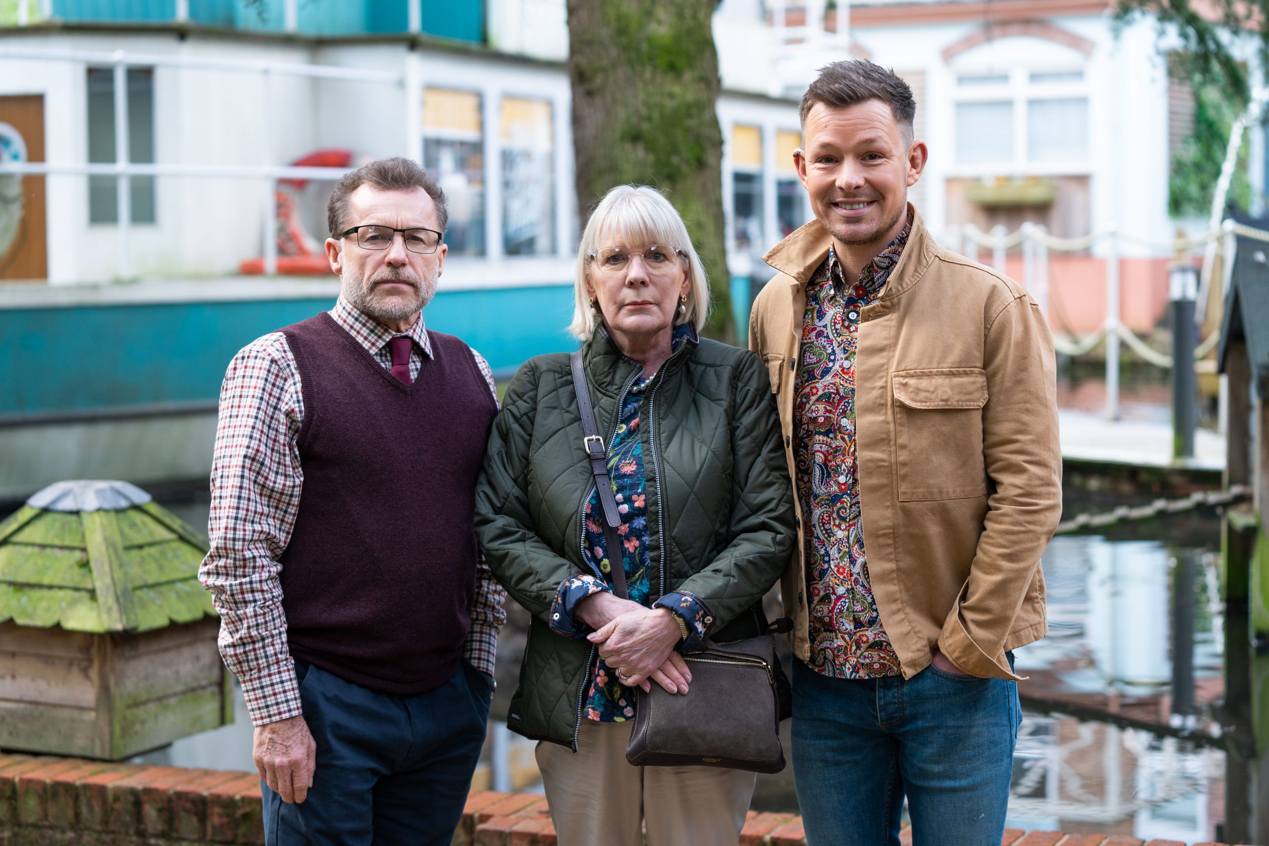 Adam, with his on-screen parents, is sad to be leaving Hollyoaks (Credit: Lime Pictures/Channel 4)