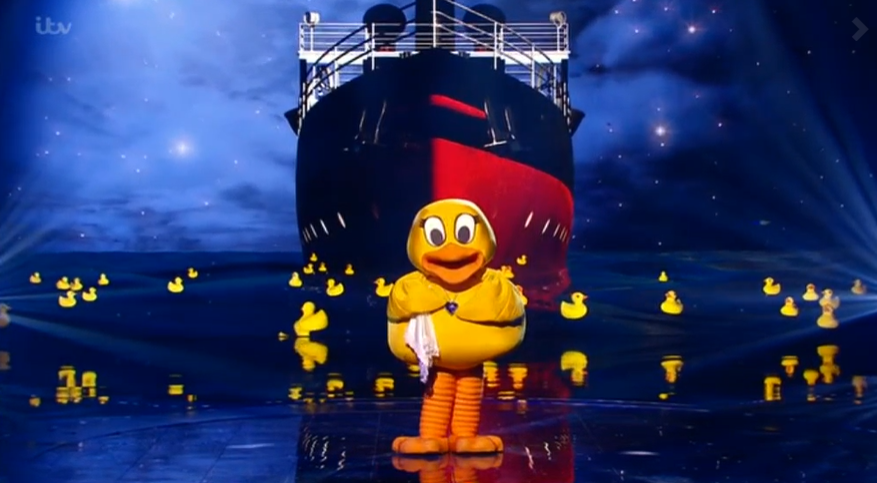 Duck had performed the Titanic theme earlier in the evening (Credit: ITV)