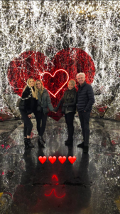 Phillip Schofield and family in front of heart in Paris