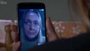 In the video call, Vanessa could be seen in Laurel's kitchen Emmerdale 