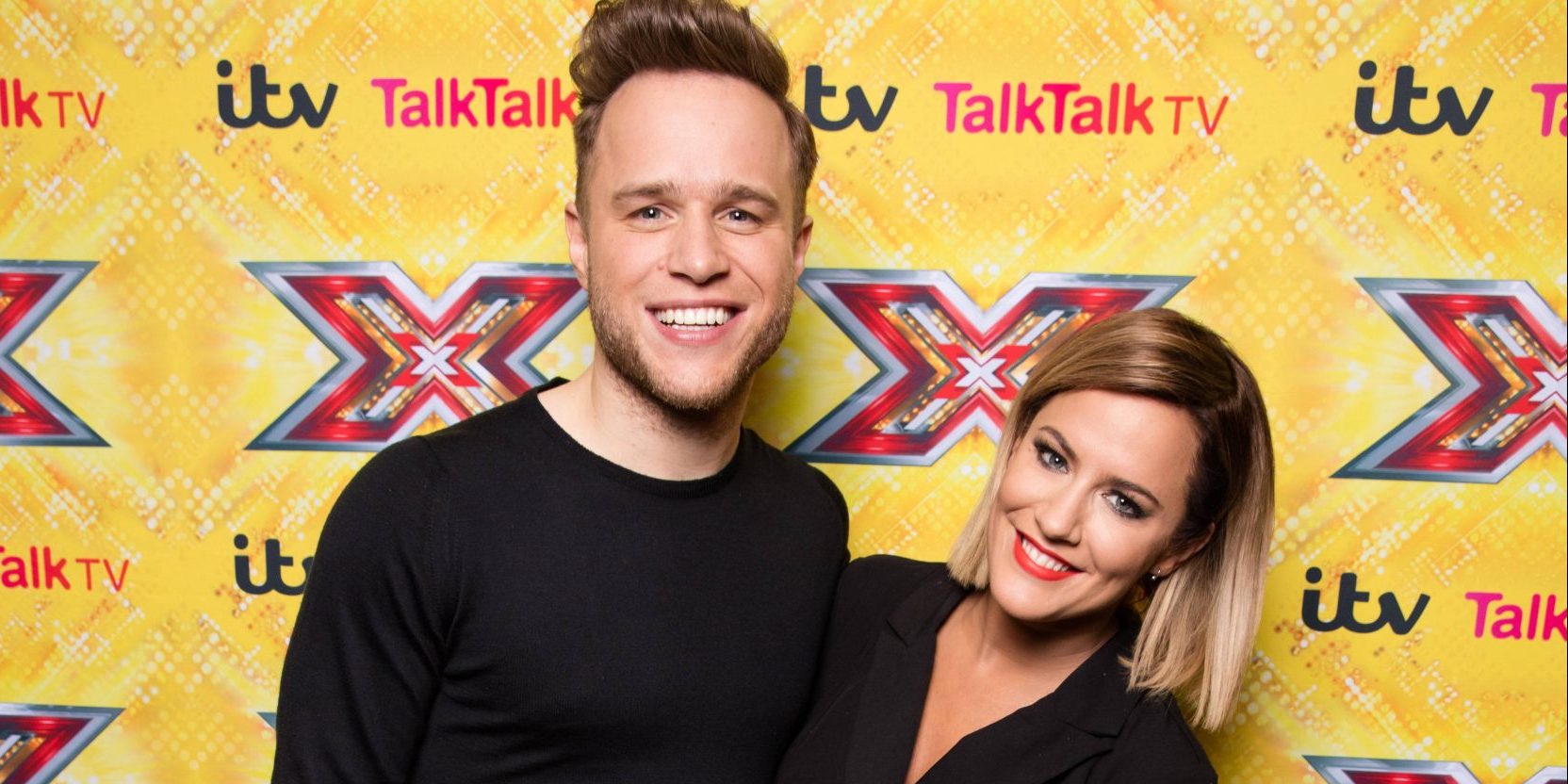 X Factor Presenters poses up at a press conference in the Sky Bar at the Hilton Hotel, Wembley, London before this weekend's live X Factor final. Pictured: Olly Murs,Caroline Flack,Olly Murs Caroline Flack Ref: SPL1193794 101215 NON-EXCLUSIVE Picture by: SplashNews.com Splash News and Pictures Los Angeles: 310-821-2666 New York: 212-619-2666 London: +44 (0)20 7644 7656 Berlin: +49 175 3764 166 photodesk@splashnews.com World Rights