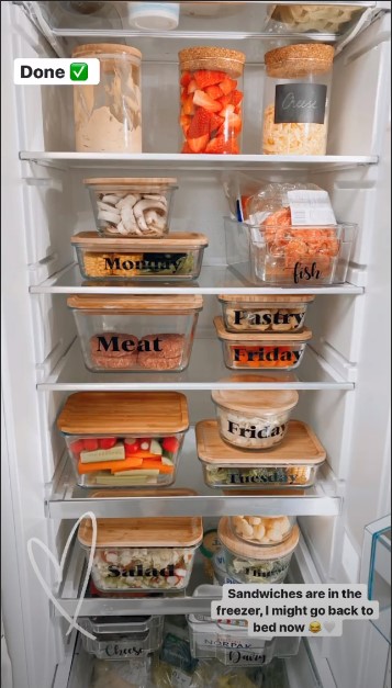 Stacey Solomon's organised fridge