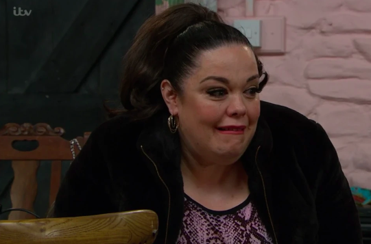 Mandy Dingle cried in Emmerdale