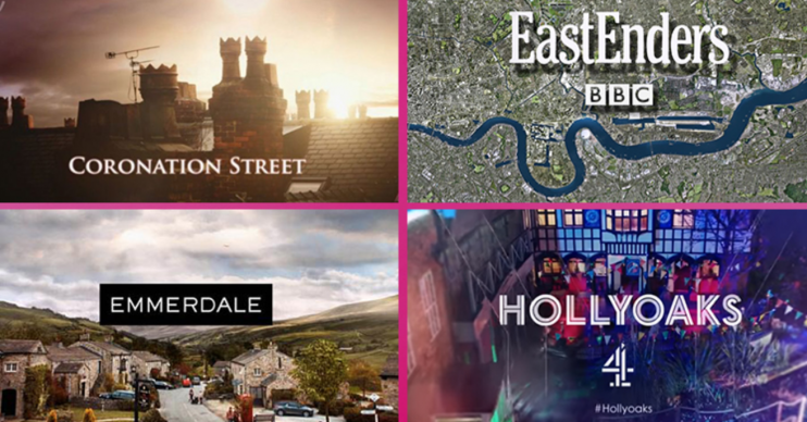 soap deaths - logos of Corrie, Emmerdale, EastEnders and Hollyoaks
