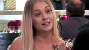 Shannon with her vagina oyster on First Dates