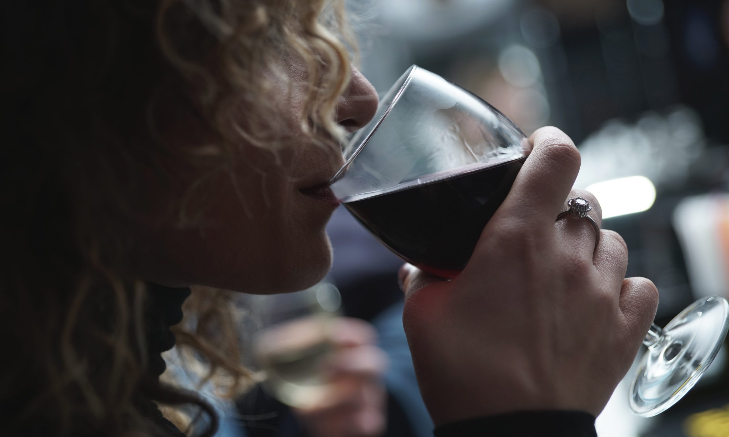 woman drinking wine