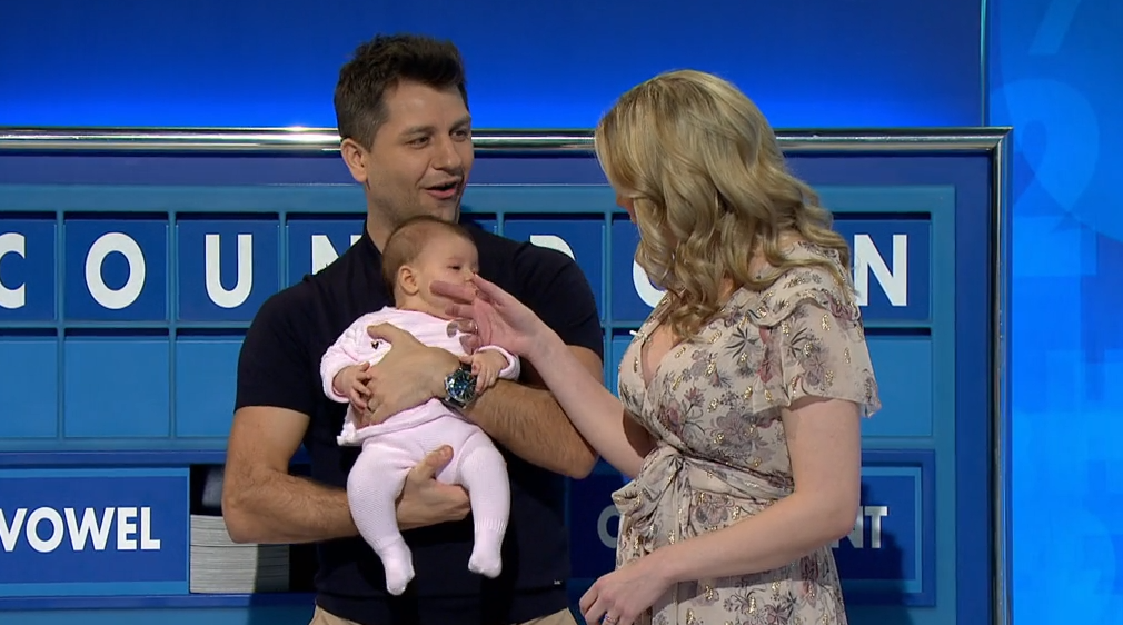 Rachel Riley introducing her daughter on Countdown