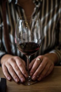 woman drinking wine