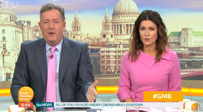 Piers Morgan and Susanna Reid on GMB