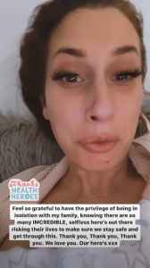 Stacey Solomon claps for NHS