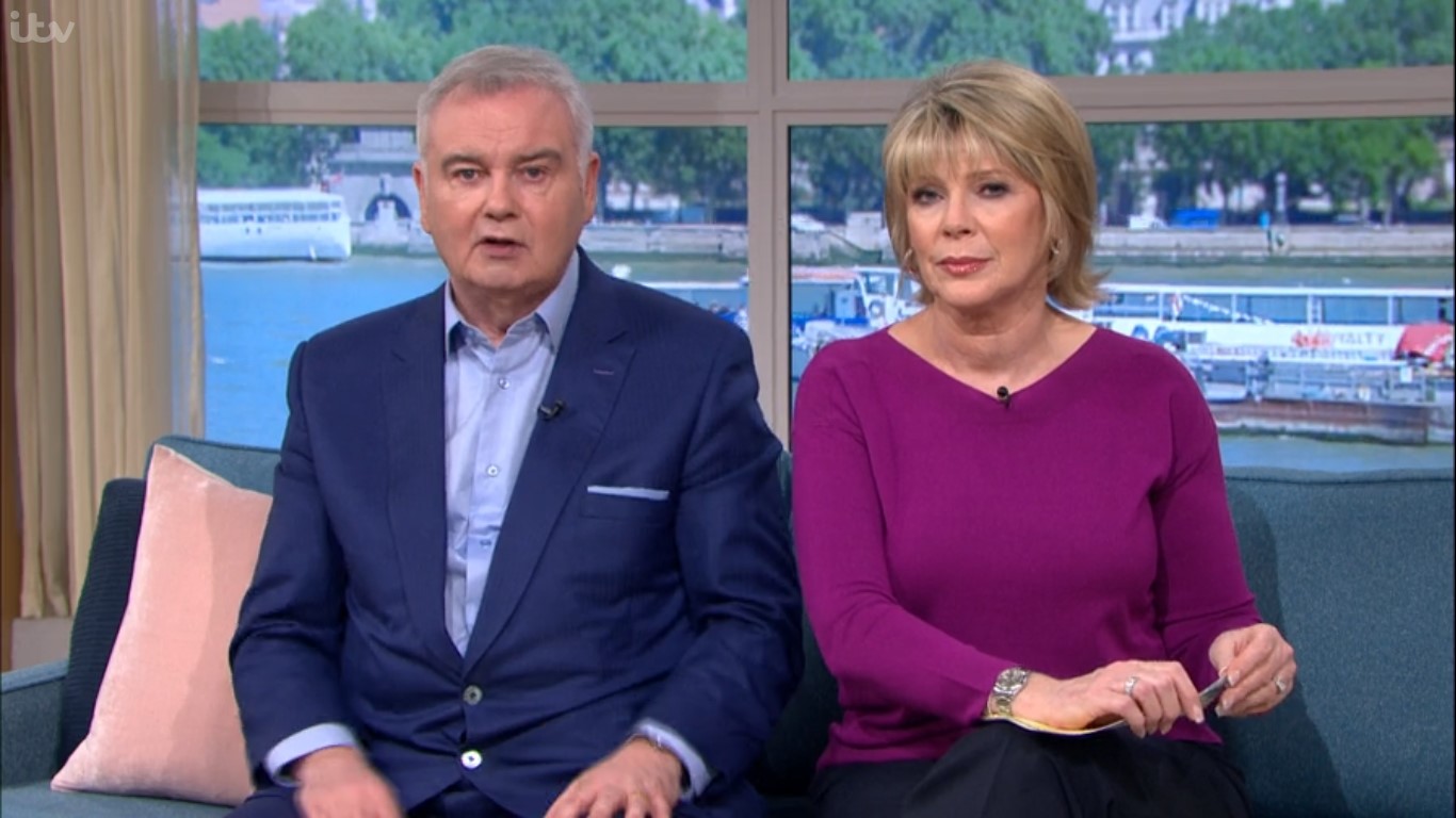 Eamonn Holmes and Ruth Langsford presented This Morning on Friday (Credit: ITV)