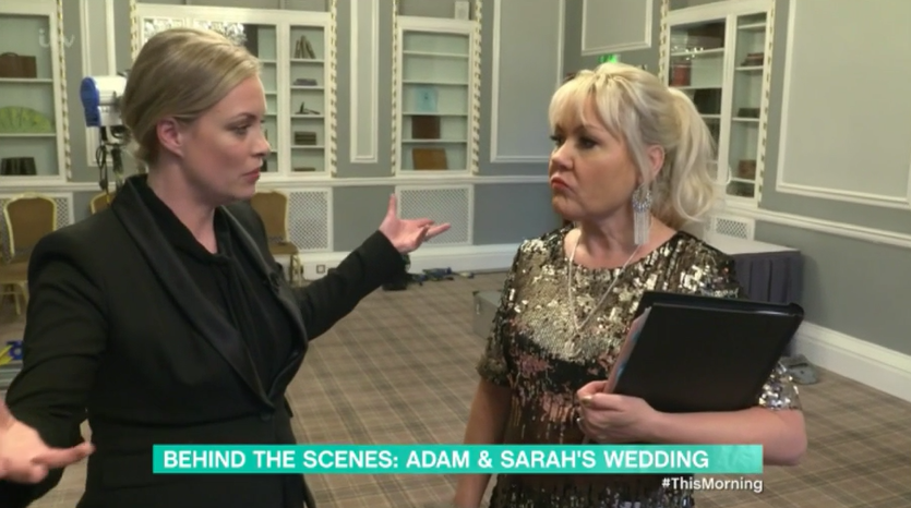 Sharon was chatting to Lisa George (Credit: ITV)
