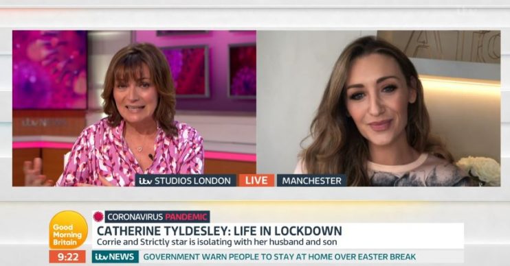 Catherine Tyldesley and Lorraine on Good Morning Britain