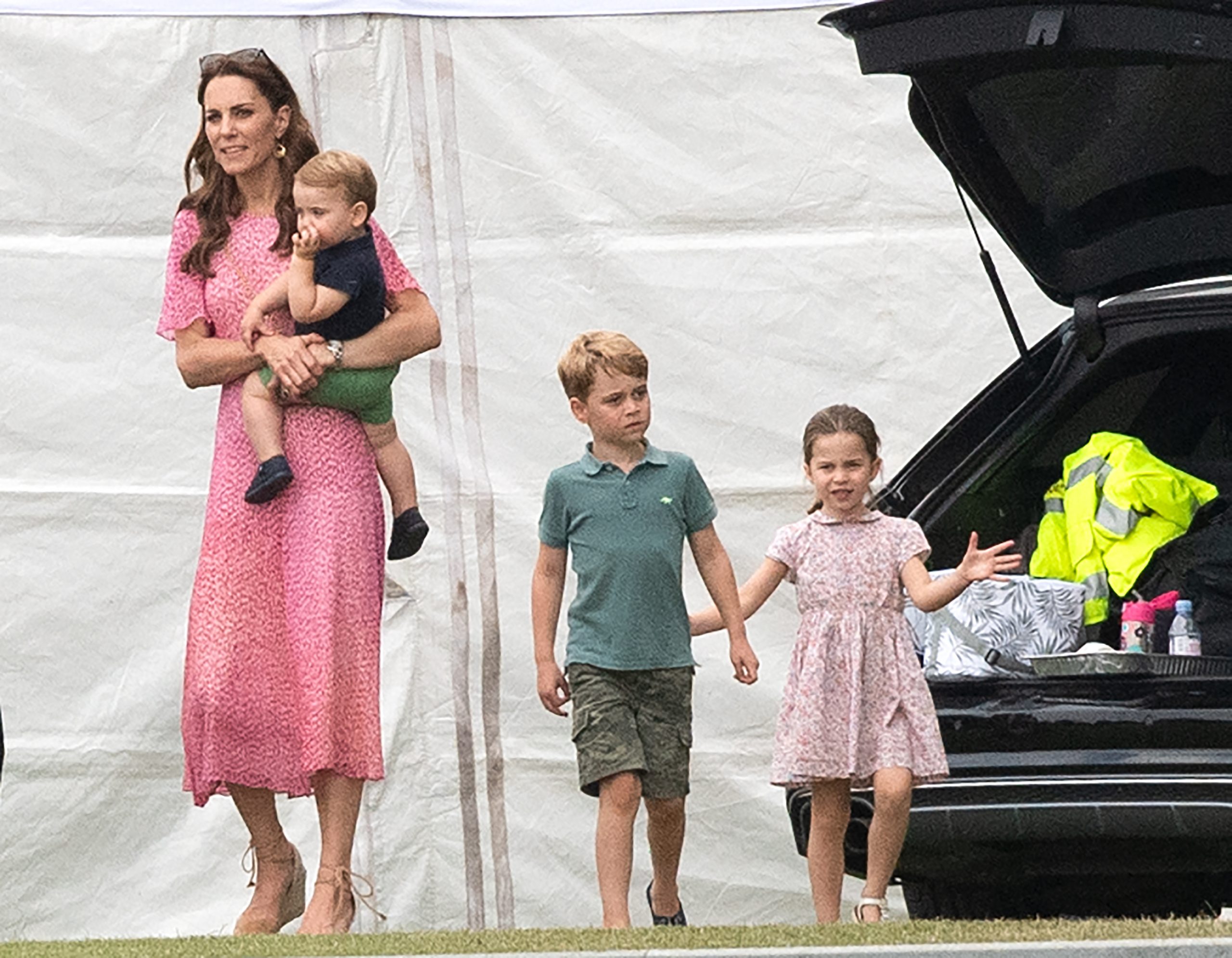 Kate Middleton with children Louis, George and Charlotte
