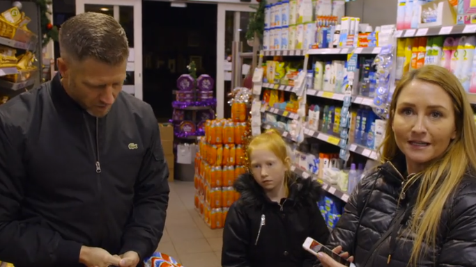 The Spar might not have been the cheapest option for the Rich House, Poor House family (Credit: Channel 5)