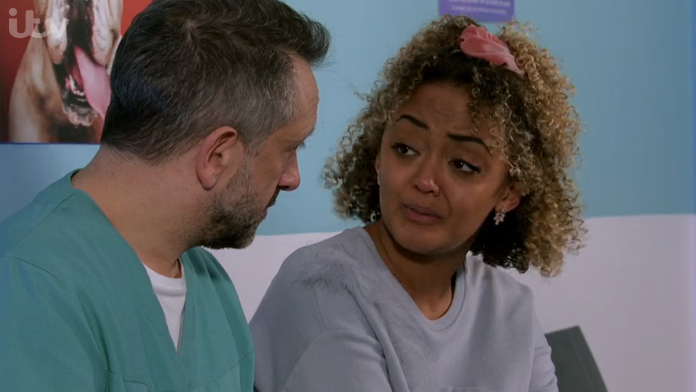 The vet gave Emma the heartbreaking choice to make (Credit: ITV)