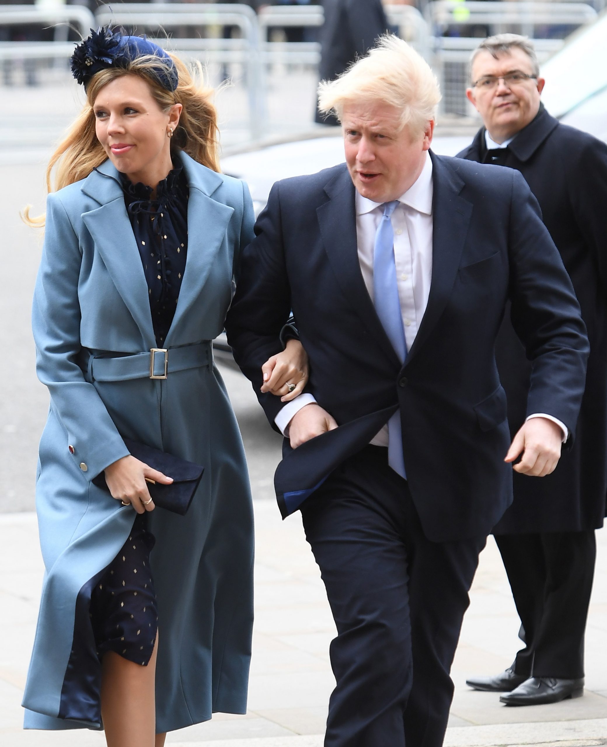 Boris Johnson And Carrie Symonds  Arrive At Westminster Abbey For Commonwealth 2020 Celebrations