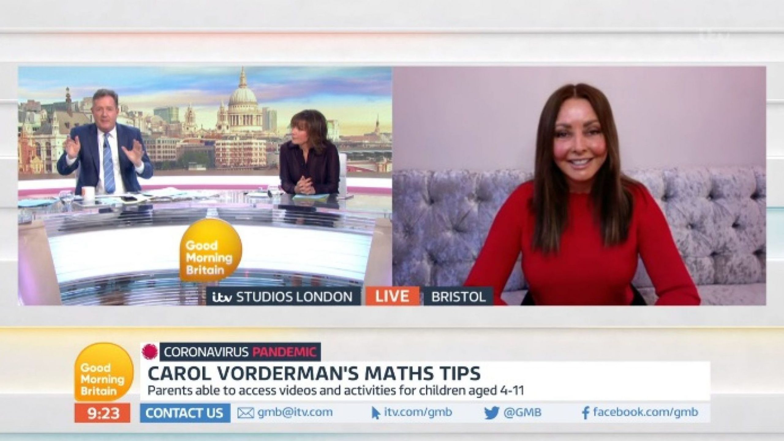 Carol Vorderman Piers Morgan Good Morning Britain