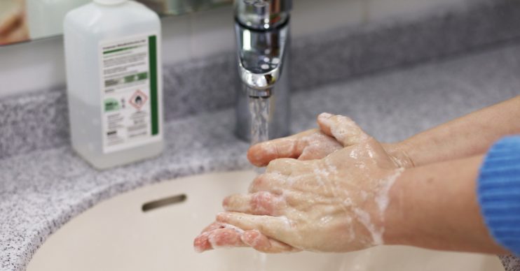 washing hands