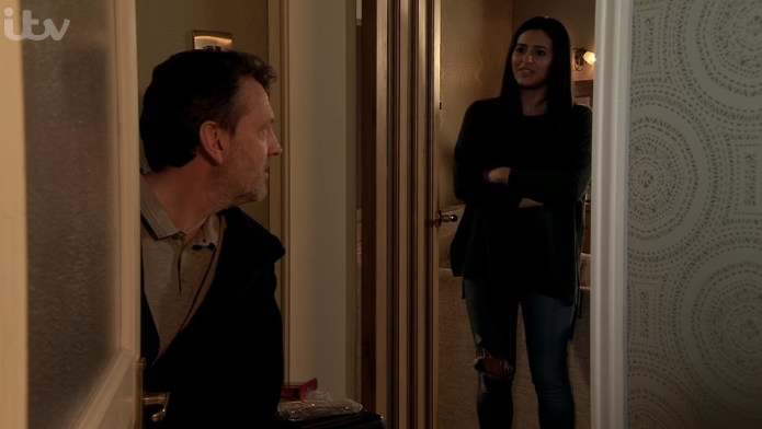 Alya had the locks changed in Coronation Street to keep Geoff out (Credit: ITV)