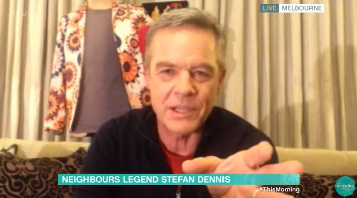 Neighbours actor Stefan Dennis appeared via video link from Australia (Credit: ITV)
