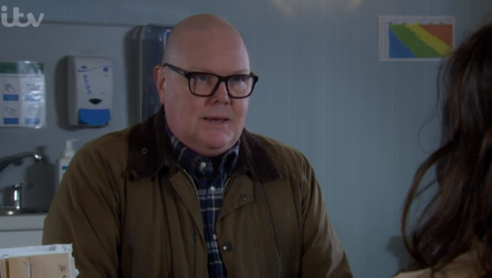 Paddy wanted some help from the doctor in Emmerdale (Credit: ITV)