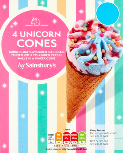 unicorn cones sainsbury's