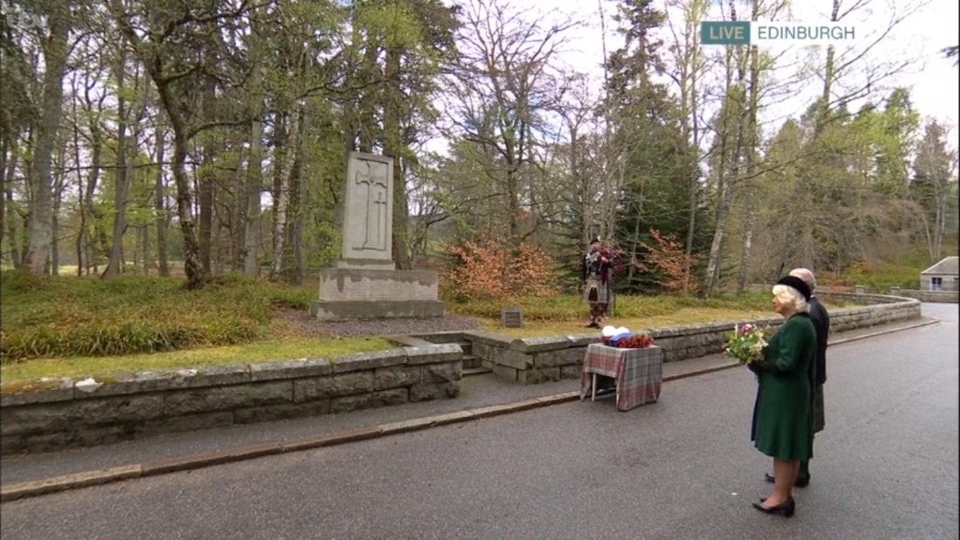 Charles and Camilla led the touching tribute at Balmoral (Credit: ITV)