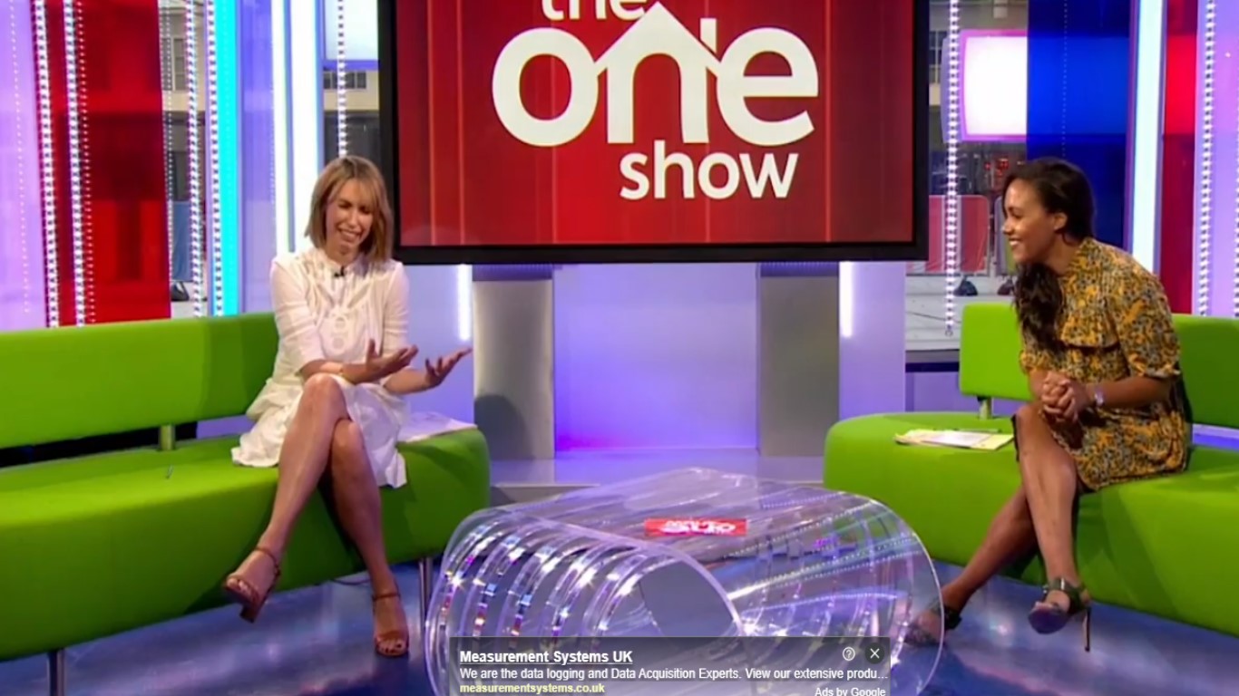 'Blood everywhere' - Alex Jones gave herself a paper cut on the show (Credit: BBC)