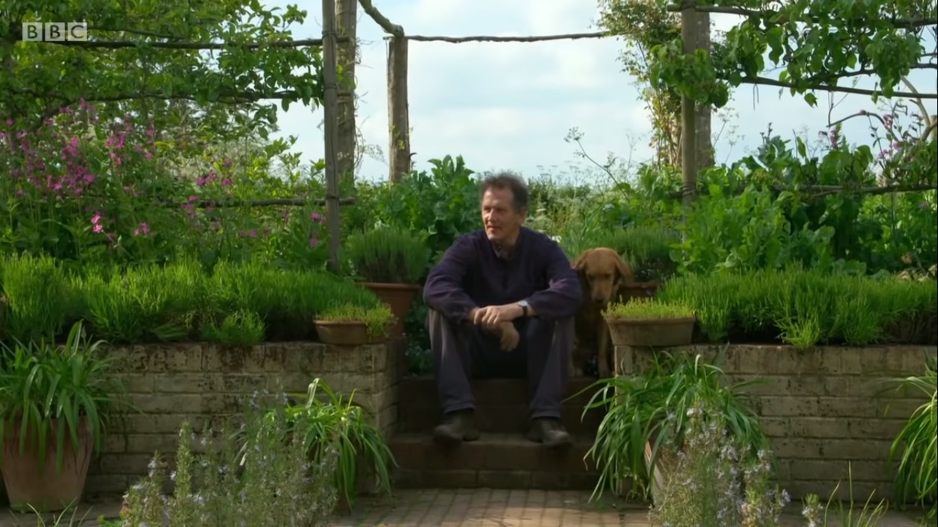 Monty's dog Nigel was often by his side on the show (Credit: BBC)