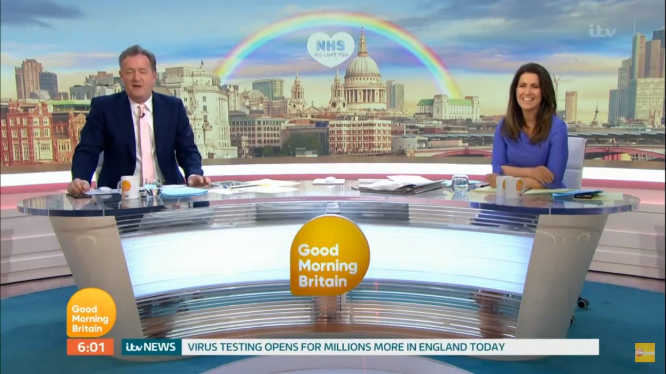 Piers usually presents Good Morning Britain with Susanna Reid from Mondays to Wednesdays (Credit: ITV)