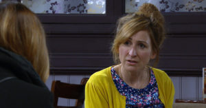 Emmerdale Laurel in the cafe