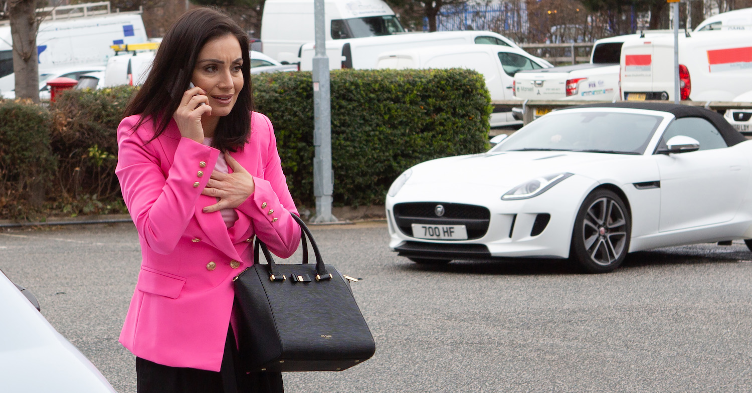 Leyla is followed as she goes to meet Andrea in Emmerdale (Credit: ITV)