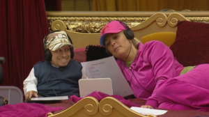 Verne Troyer and Ulrika Jonsson in Celebrity Big Brother