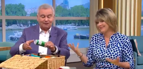 Eamonn Holmes gave Ruth Langsford some tinned goods on This Morning (Credit: ITV)